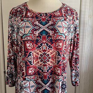 Ladies Ruby Red Blouse Size 1X